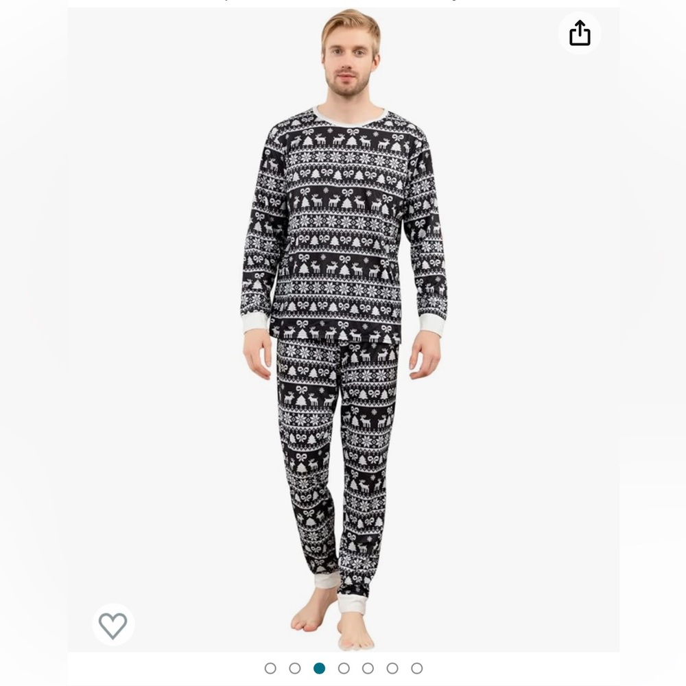 4 for $20 NWOT Christmas Pajamas Long Sleeve Top and Pants Set - Black/White - L